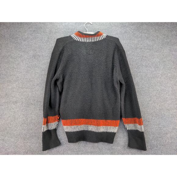 Vintage Orlon Campus Luxury Line Knit Acrylic Sweater SZ XL Gray Striped - Picture 3 of 10